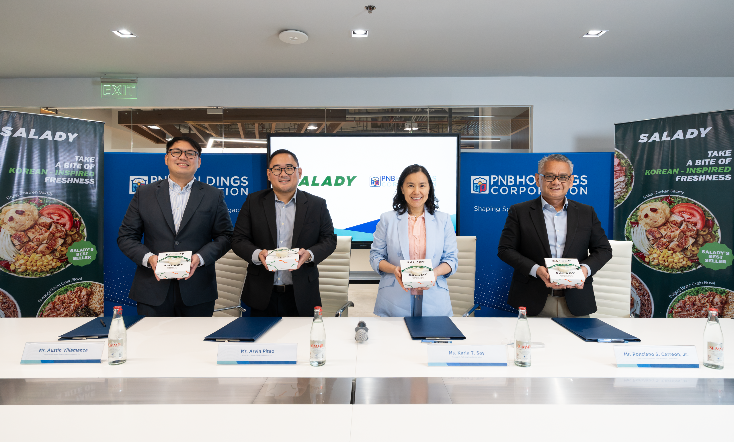 Ceremonial signing between Salady and PNB Holdings at PNB Makati Center, Ayala Avenue, marking the upcoming opening of South Korea's leading salad chain